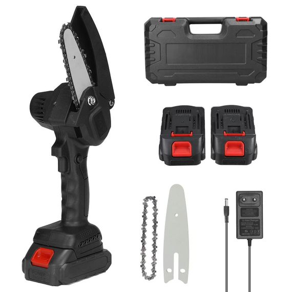 Аккумуляторная цепная пила 24V с 2-мя аккумуляторами Lithium в кейсе / Беспроводная ручная мини электропила