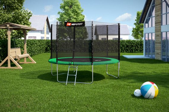 Батут Hop-Sport 10ft (305см) зелений з зовнішньою сіткою | Зображення 2