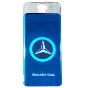 Зажигалка Mersedes аккумуляторная USB с синей подсветкой Синяя