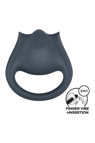 Вибратор для пар Satisfyer Perfect Pair 2 с кольцом для пальцем, серый sexstyle | Зображення 4