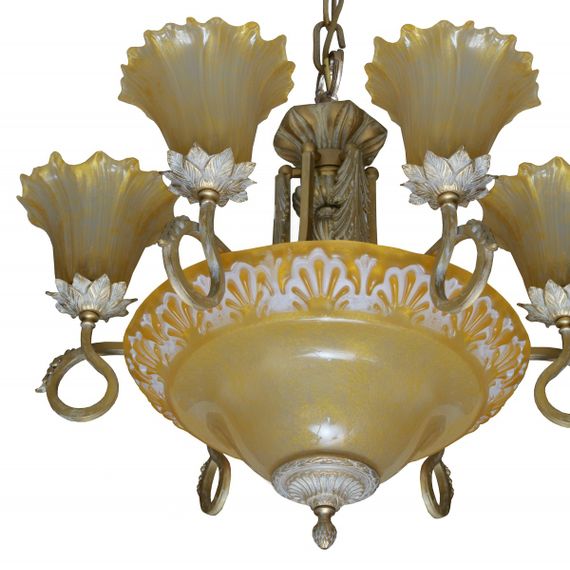 Люстра подвесная классическая для холла E14 40W PB (CR-103S/15) | Зображення 4