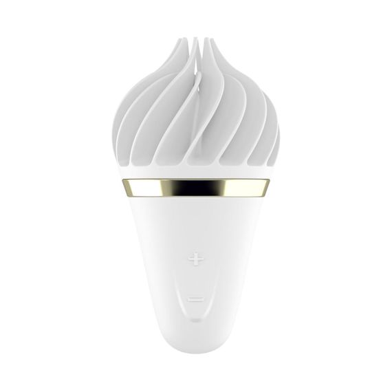 Мороженка-спиннатор Satisfyer Lay-On - Sweet Treat White/Gold, 10 режимов работы, водонепроницаемый Sex Aura