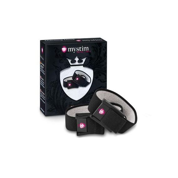 Утяжка для пеніса Mystim Charming Chuck, два регульованих текстильних ременя з електродами Sex Aura | Зображення 1