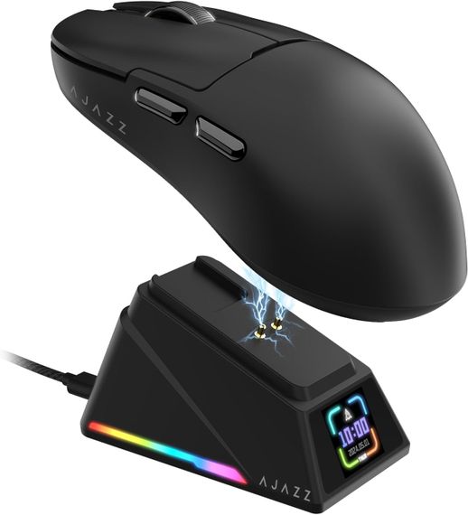Бездротова магнітна миша Ajazz AJ159 APEX PAW3950 400 мАч RGB Чорна | Зображення 9