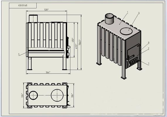 Буржуйка — печь дровяная «ПБ-1» | Зображення 1