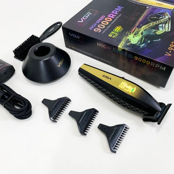 Беспроводной профессиональный триммер для мужской стрижки VGR V-992, Набор машинок для стрижки JY-54 | Зображення 6