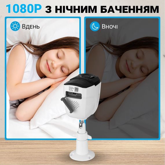 Автономная уличная WiFi камера видеонаблюдения Camsoy F1, с датчиком движения и ночным видением, White | Зображення 5