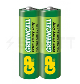 Батарейка сольова AA/R6 (пл-2шт) GP Greencell