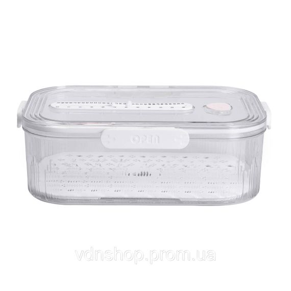 Контейнер для еды пластиковый 32.5х22.5х11 см пищевой контейнер с индикатором даты 4.2 л Белый HP-27-2 | Зображення 4