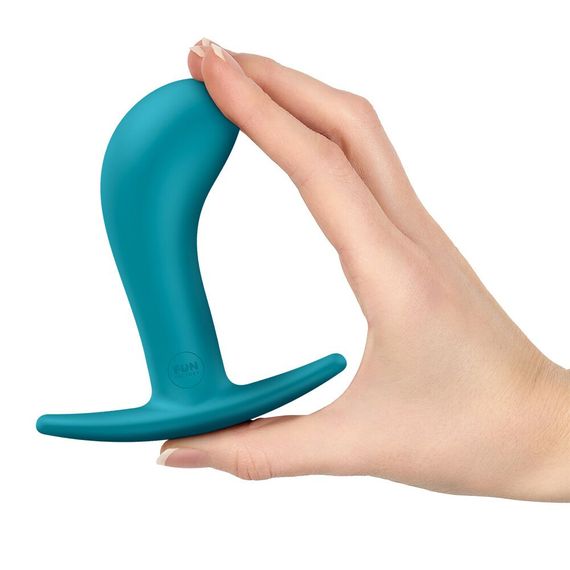 Анальна пробка Fun Factory BOOTIE L Aquamarine, діаметр 3,8 см, тонкий обмежувач | Зображення 4