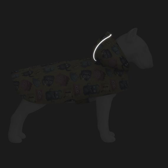 Дощовик-накидка з капюшоном для собак WAUDOG Clothes, малюнок "Мохнаті монстри", XS, А 26-29 см, B 32-41 см, С | Зображення 4