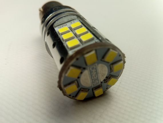 Лампа світлодіод з/ц 12V P21W 1156 32SMD "обманка"/денні ходові вогні/біла | Зображення 3