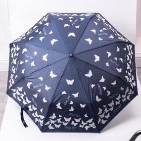 Парасолька напівавтомат з принтом міцна з поліестеру діаметр 97 см Синій HP-23-2BL