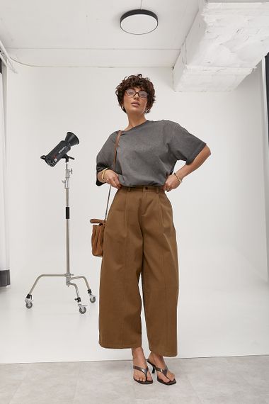 Футболка вільного фасону з ефектом тай-дай - темно-сірий цвет, ONE SIZE (є розміри) | Зображення 2