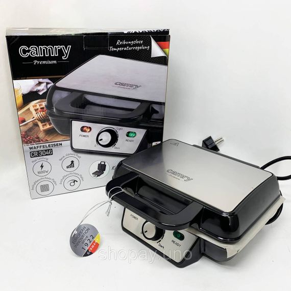 Вафельницы для толстых вафель Camry CR 3046 1600Вт, Настольная вафельница бельгийская PR-22 | Зображення 4