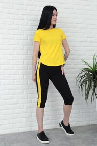 Женский летний костюм с бриджами и футболкой Gf7928 цвет желтый, размер 46/48
