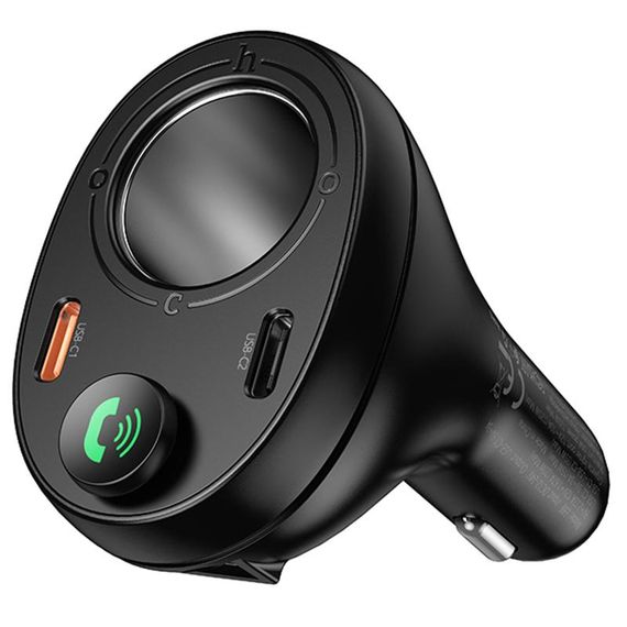 АЗП FM модулятор Hoco E88 Star cigarette lighter+PD20W+QC3.0 total 120W (2USB-C) Black | Зображення 2