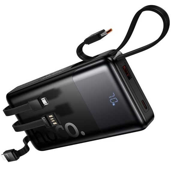Портативний ЗП Power Bank Hoco J156 Founder 22.5W+PD20W with 4 cables 10000 mAh Black | Зображення 4