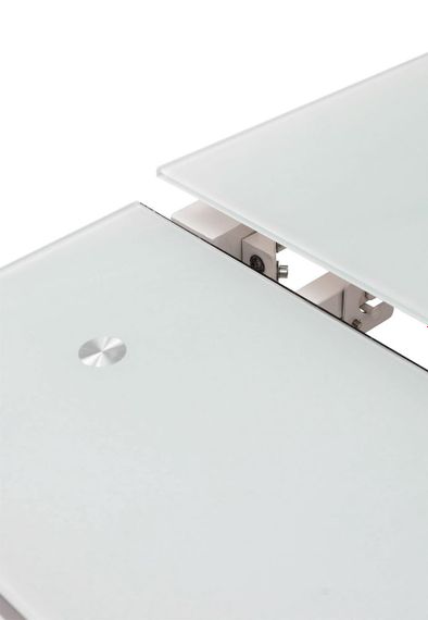 Розкладний скляний стіл Венді XS-1025 80-130х65 см, біле скло на білому металевому каркасі | Зображення 5