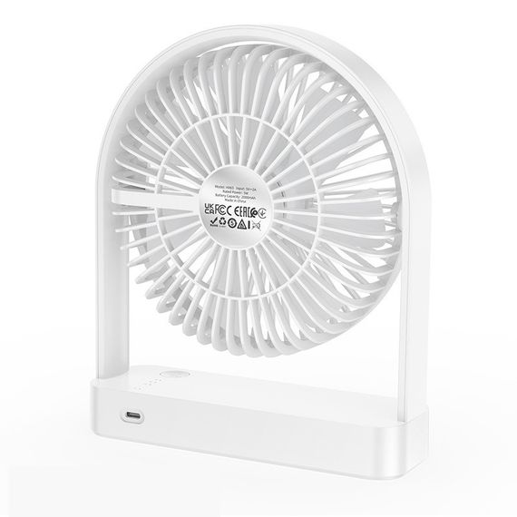 Вентилятор HOCO HX65 2000 mAh Ultra-thin desktop fan White | Зображення 3