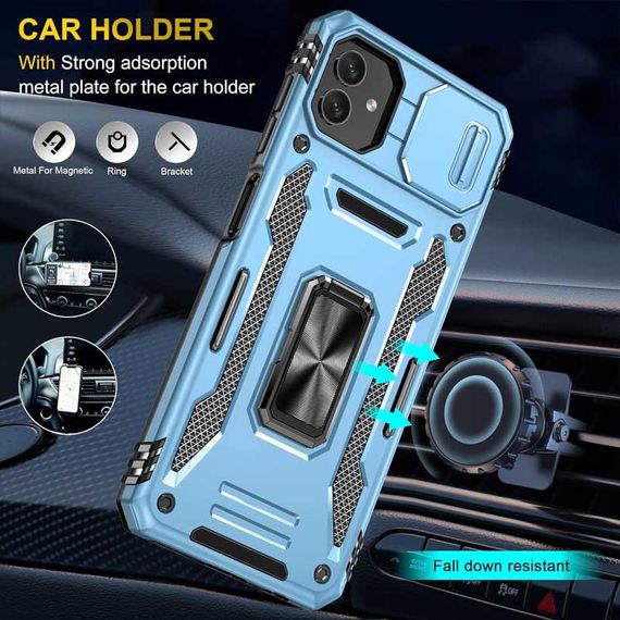 Ударопрочный чехол Camshield Army Ring для Samsung Galaxy A05 Голубой / Light Blue | Зображення 2