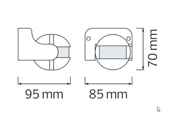 Датчик руху + сутінковий LINEA 1000W 220-240V IP44 180 градусів. 95х85х70мм білий | Зображення 2