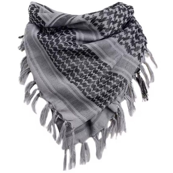 Платок шарф арафатка, шемаг, куфия 110см - Black/Grey