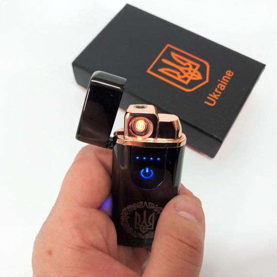 Электрическая и газовая зажигалка Украина с USB-зарядкой HL-435. PT-761 Цвет: черный | Зображення 5