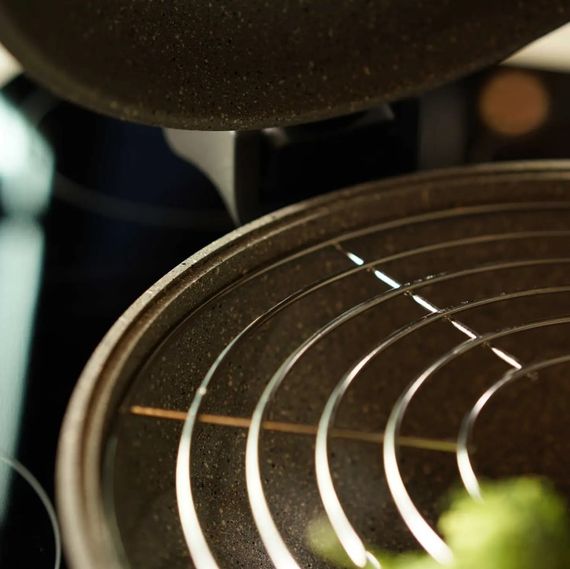 Сковорода подвійна Flonal Dura Induction Rocky Twins 28 см з решіткою (RKIWP2830) | Зображення 1