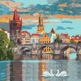 Картина за номерами "Вечорна Прага" KHO3616 40х40 см