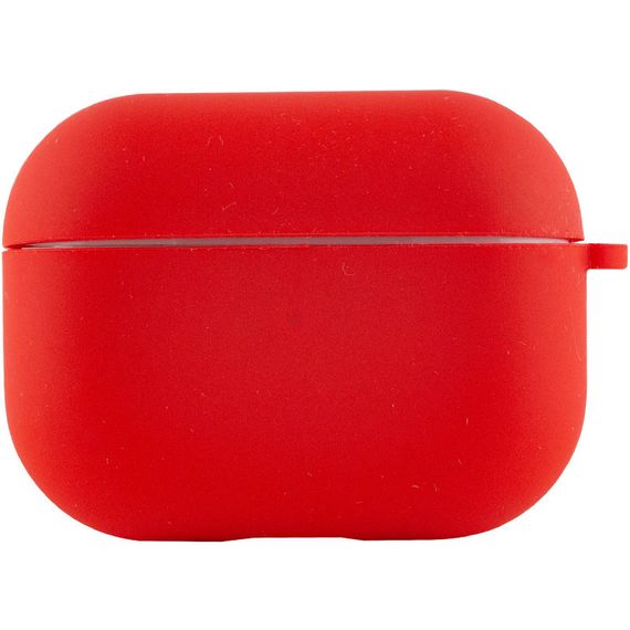 Силиконовый футляр с микрофиброй для наушников Airpods Pro Красный / Red | Зображення 1
