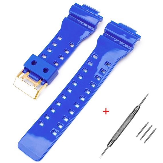 Ремінець для Casio G-Shock GA-100/110/120 Blue-Glossy GD | Зображення 1