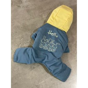 Зимний комбинезон для собак Cheepet "HeLLo" синий