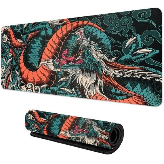 Японський дракон Великий ігровий килимок для миші Gamer Mouse Pad on The Table Speed ​​Desk Mat
