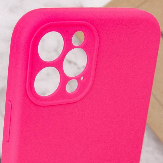 Чохол Silicone Case Full Camera Protective (AA) NO LOGO для Apple iPhone 12 Pro Max (6.7") Рожевий / Barbie pink | Зображення 4