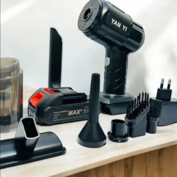 Пылесос автомобильный мощный беспроводной аккумуляторный,4 насадки, 1 АКБ | Зображення 6