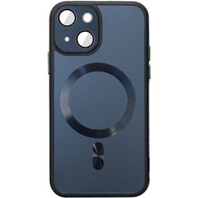 Чохол TPU+Glass Sapphire Midnight with MagSafe для Apple iPhone 13 (6.1") Чорний / Black, Загартоване скло