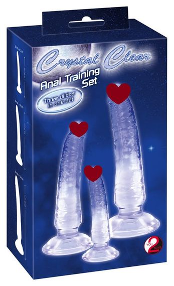 Набір прозорих анальних фалоімітаторів 3pcs natural dildo set Sex Aura