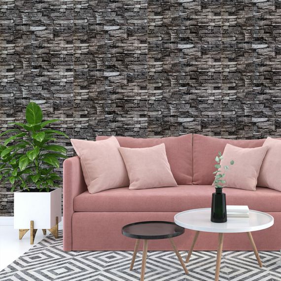 Самоклеюча декоративна 3D панель 700х770х5мм Сіра цегла піщаник (059) SW-00000178 | Зображення 4