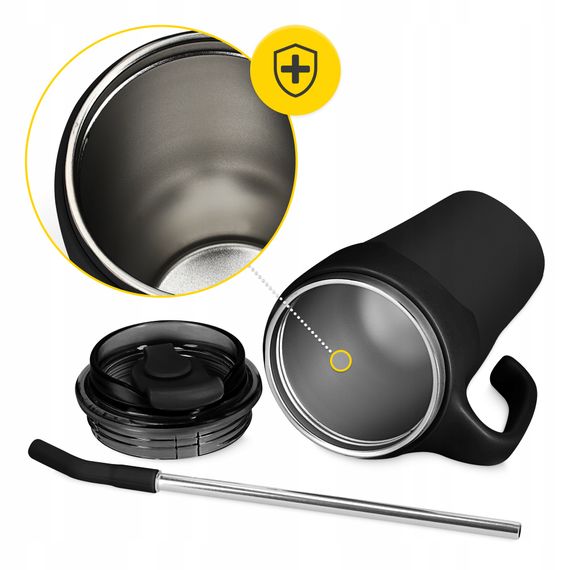 Термокухоль Mountain Goat зі соломинкою 0.65 л Black (P-5905973406123) | Зображення 2