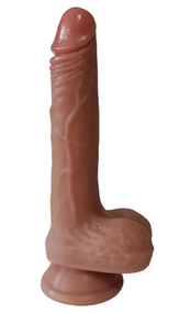 Фалоімітатор з мошонкою на присосці OYO - Dildo Double Layer Silicone YQW-062 (довжина 19 см, діаметр 3.2 см) Sex Aura