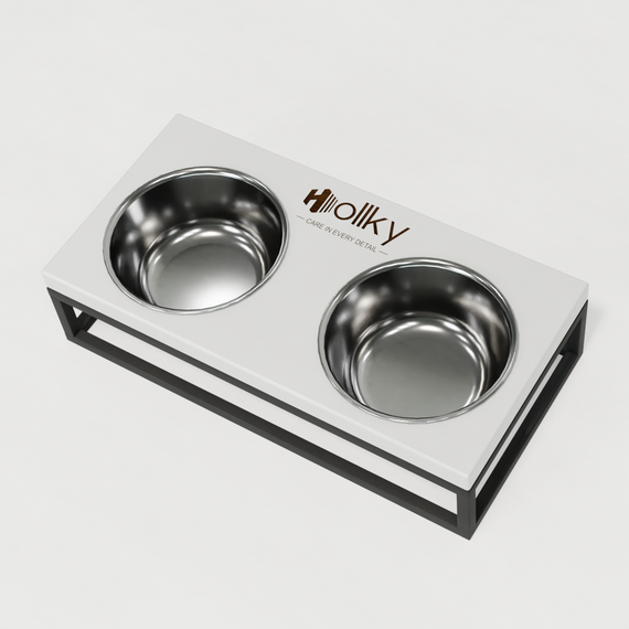 Миски на підставці для маленьких собак та котів Hollky Base S (2 × 0,45 л) BS-36187-GRWH | Зображення 3