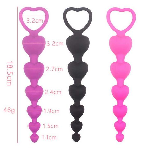 Силиконовая анальная пробка "Тыква" - Розовый - 18,5*1-3,5 см – Анальные игрушки | Зображення 1