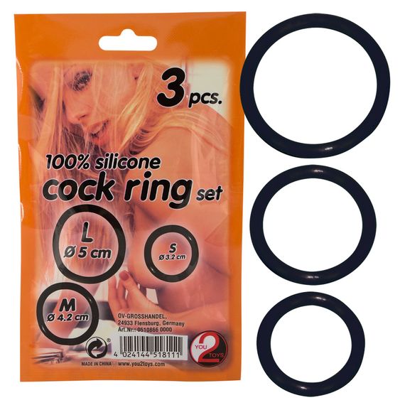 Ерекційні кільця - Silicone Cock Ring Set, 3 шт. | Зображення 2