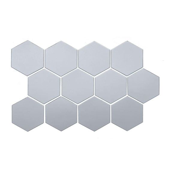 Дзеркальний декор акриловий самоклейний 125*105мм срібло, 12 шт (D) SW-00002513