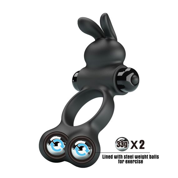 Ерекційне кільце - Pretty Love Vibrant Penis Ring Yusuf Black | Зображення 4