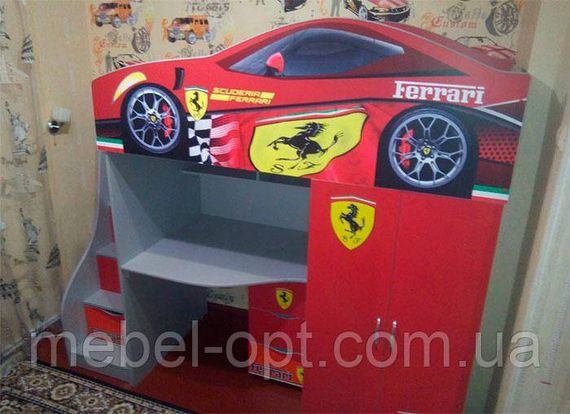 Детская кровать-комната Bed-Room №1 Ferrari графит, спальное место 1700х800 мм | Зображення 3