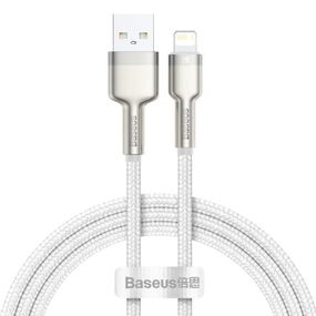 Дата кабель Baseus Cafule Metal USB to Lightning 2.4A (2m) (CALJK-B0) White