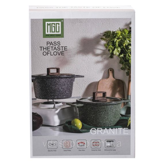 Алюминиевая кастрюля объемом 5,3 л с крышкой Ø 24 см с антипригарным покрытием MGC HP-4-446R | Зображення 5