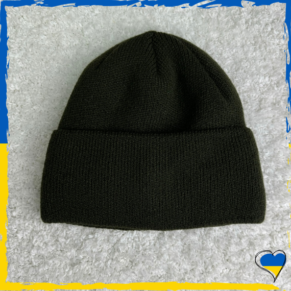 Теплая шапка на флисе. Хаки. Универсальная мужская, подростковая